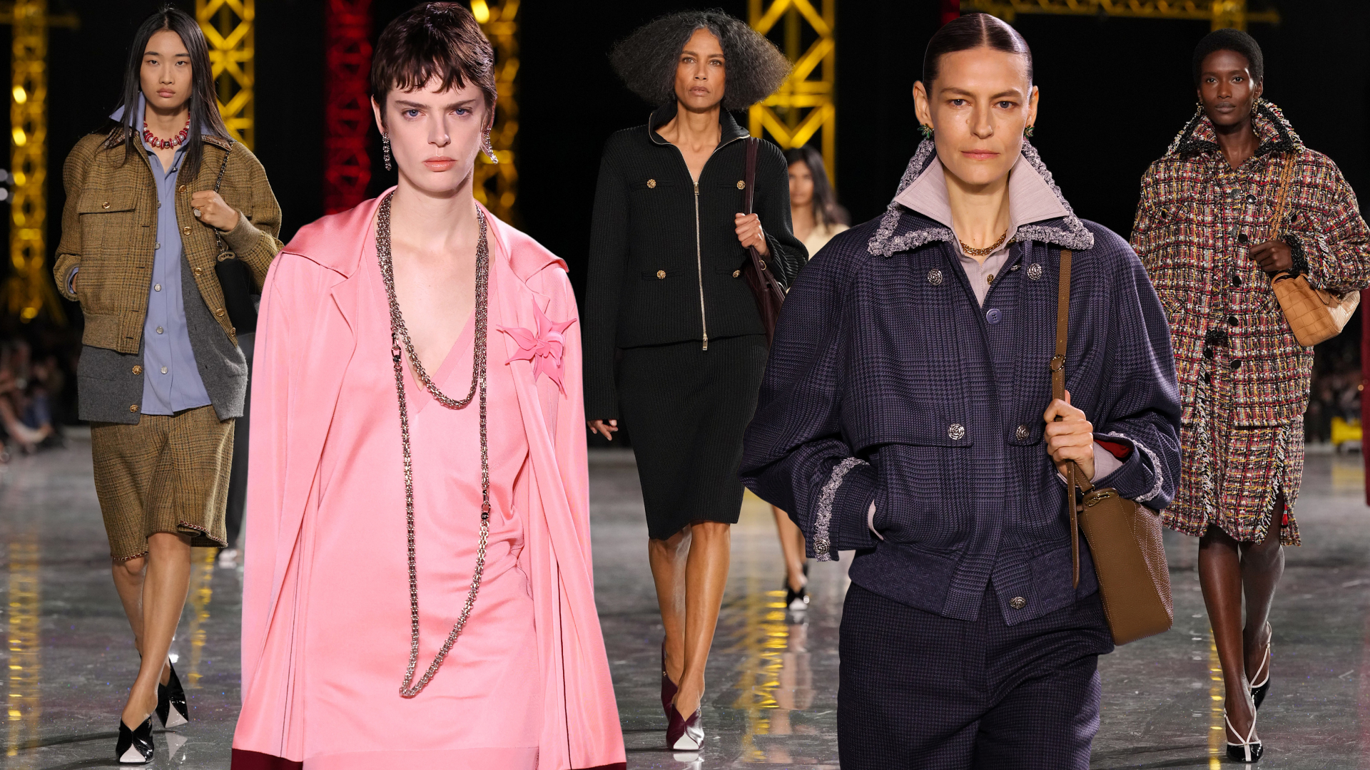 Chanel Fall 2026 runway show at Grand Palais Paris Fashion Week models walking in Matthieu Blazy collection