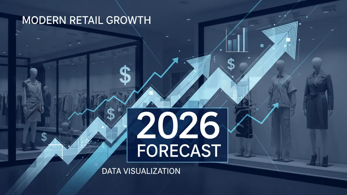 NRF US retail sales forecast 2026 data visualization showing projected 4.4 percent growth to 5.6 trillion dollars