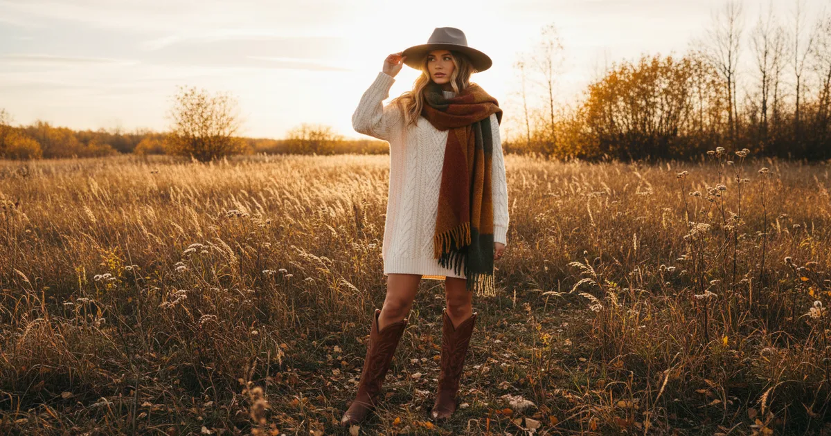 Western Sweater Dress Outfits: 8 Cozy Cowgirl Looks for Fall & Winter