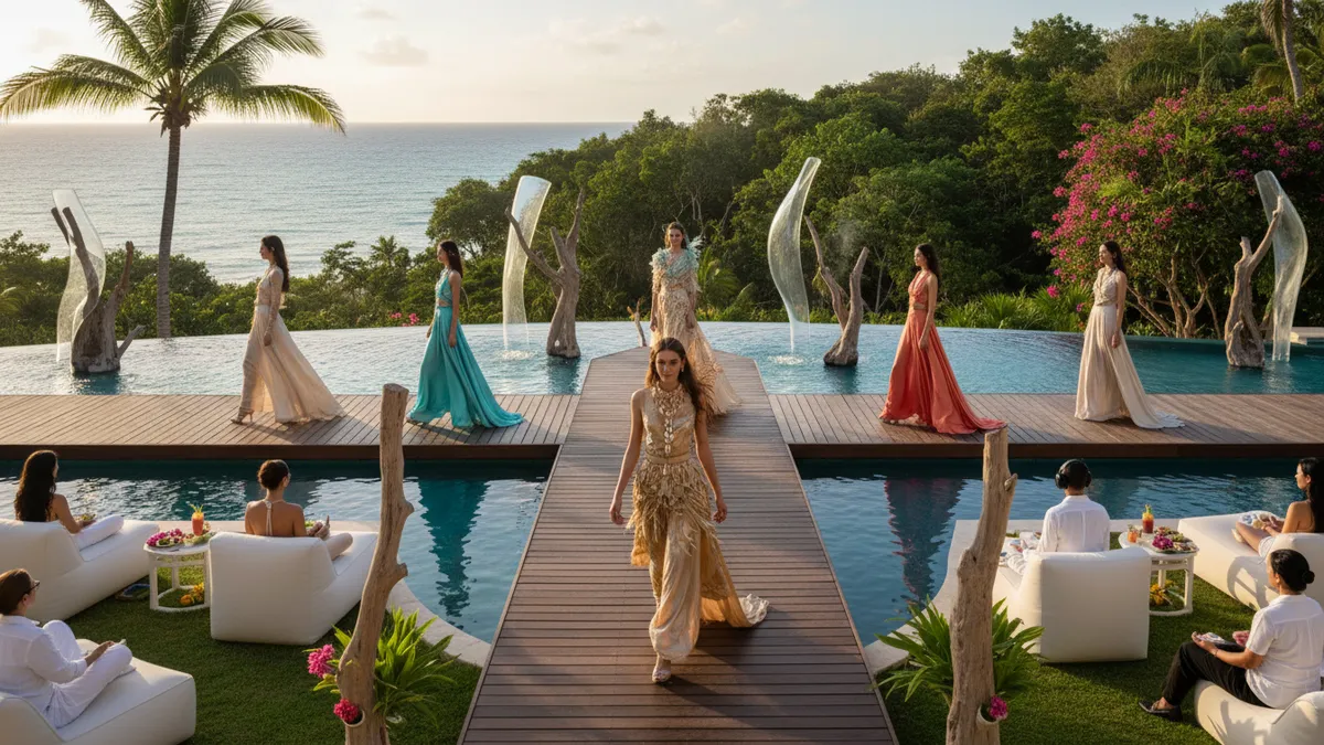 Models at Casa de Campo Fashion Week in Dominican Republic featuring luxury fashion, art and wellness