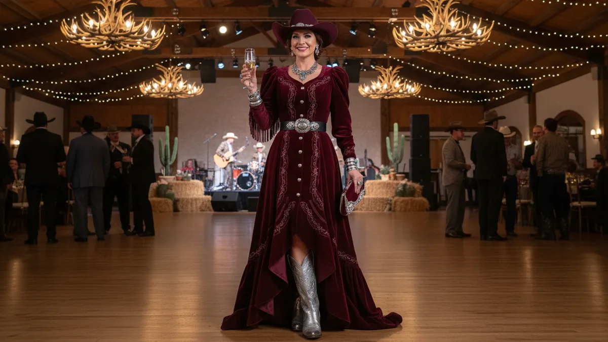 Velvet Western Dress Outfits: 10 Luxurious Looks for Formal Occasions