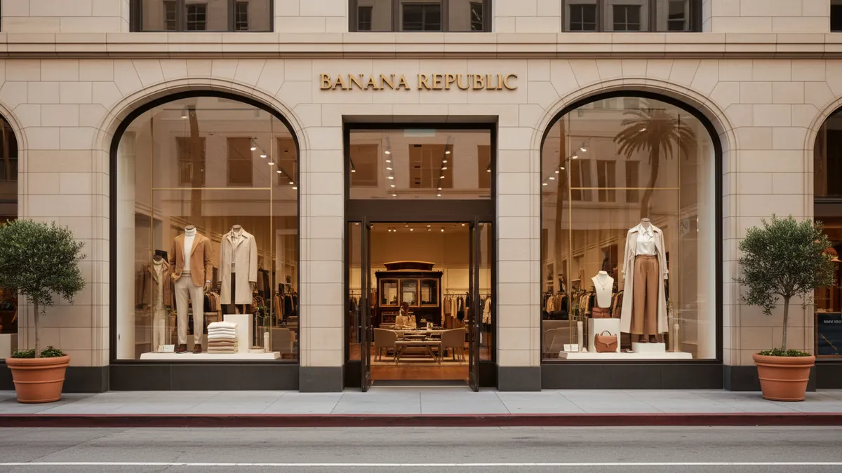 Banana Republic flagship storefront representing Donald Kohler's July 2026 appointment as new CEO of the Gap Inc. brand