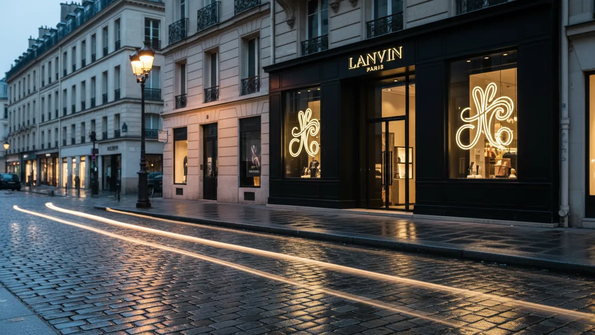 Lanvin Paris flagship boutique exterior signaling the French luxury house's 2026 leadership change as Barbara Werschine is appointed CEO